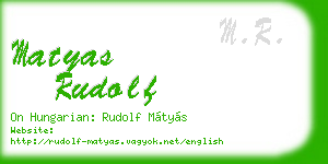matyas rudolf business card